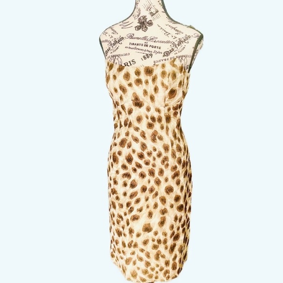 Escada Silk Cheetah Print Dress & Cardigan Sweater Suit S 36/38 - Picture 6 of 9